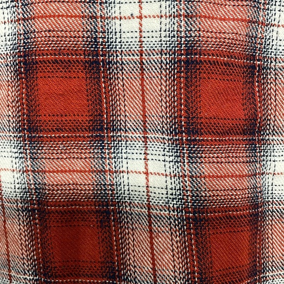 Skies are blue 1x women too. Burnt orange and navy plaid. Cotton - Picture 2 of 3